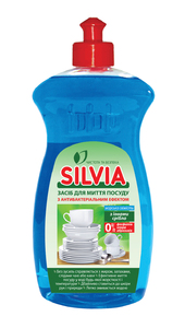 ЗАСІБ ДЛЯ МИТТЯ ПОСУДУ «SILVIA» З АНТИБАКТЕРІАЛЬНИМ ЕФЕКТОМ «МОРСЬКА СВІЖІСТЬ» з іонами срібла 500 мл